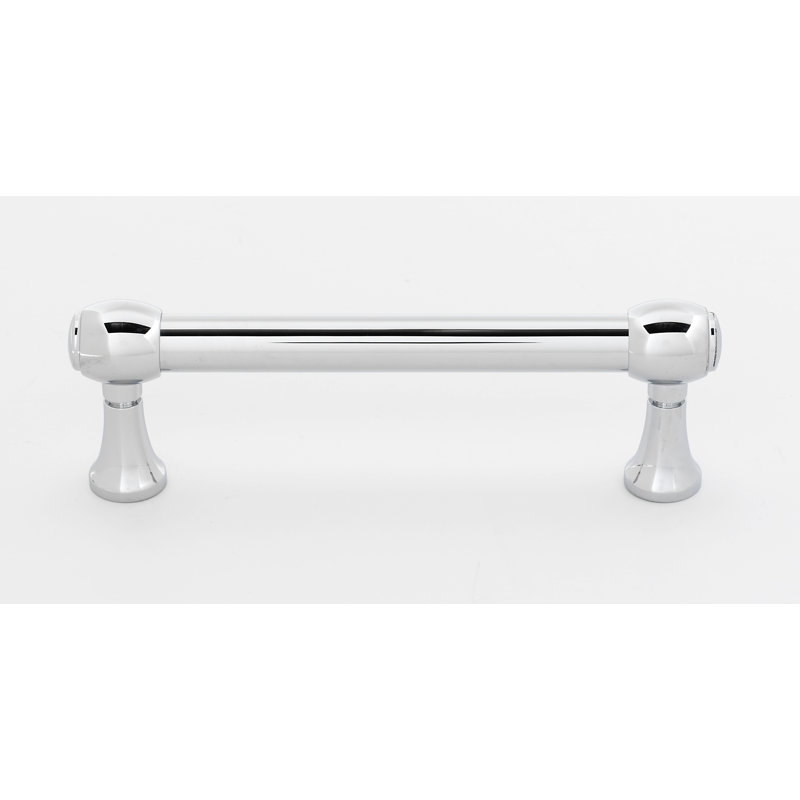 Polished Chrome Mid-Century Modern Bar Pull with Mounting Hardware
