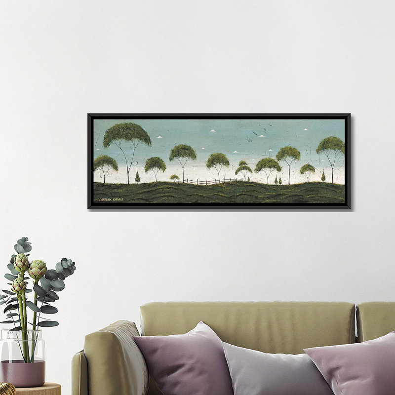 Tree Row - reproduction d'art murale encadrée, H 16 po x l 48 po, Reproduction encadrée sans passe-partout, Noir