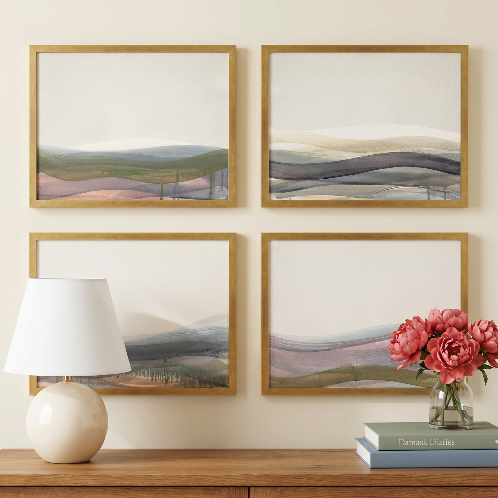 Lalita "Preliminary" Print by Beth James, Gold Framed, 25" W x 20" H