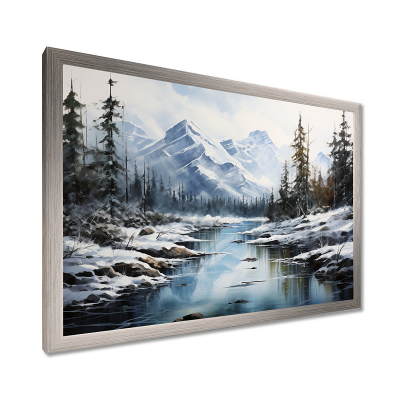 Canada Misty Mountain Majesty IV - Canada, art mural, Cadre simple argenté, H 30 po x l 40 po x P 1,5 po