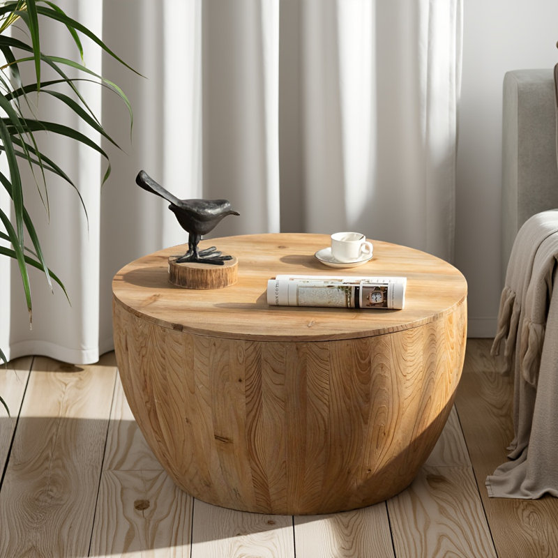 Table basse 31,50 "en forme de seau rétro - bois de sapin et panneau de fibres à densité moyenne, 220 lb