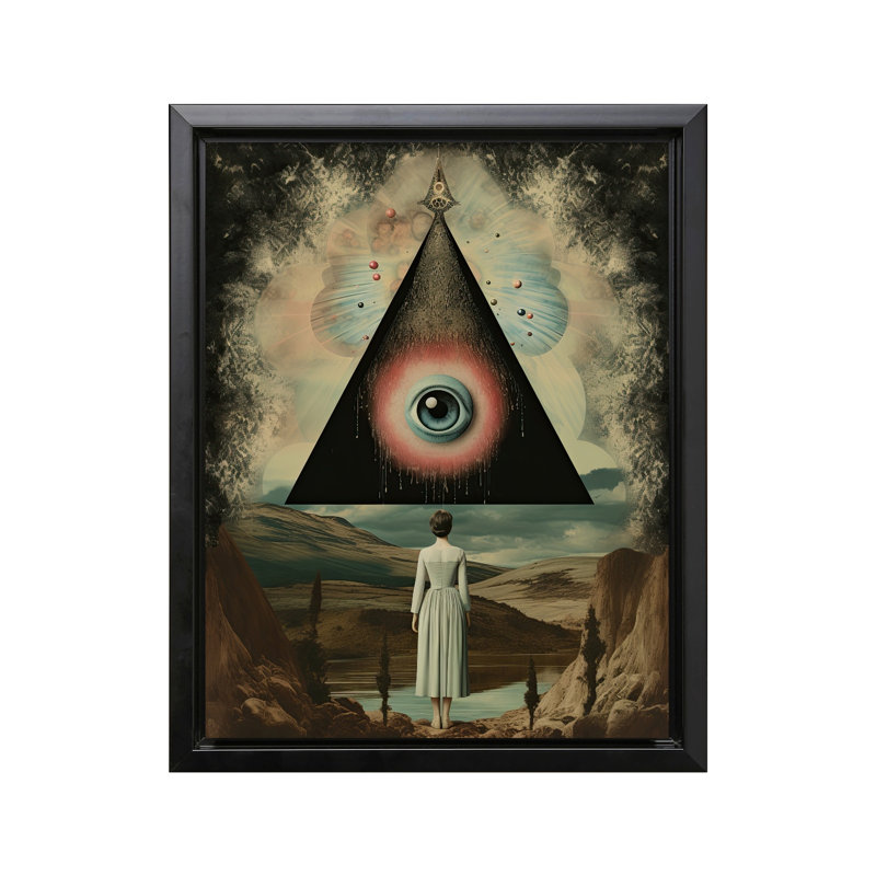 Œil psychédélique de la Providence, Black Framed, Canvas, 12"H x 16"W
