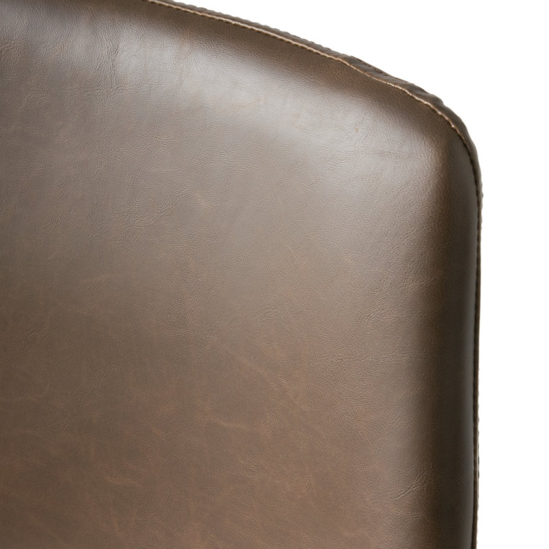  Ensemble de 34,5 po de 2 tabourets de bar en similicuir, siège de selle élégant avec structure en métal, idéal pour un îlot de cuisine, un bar ou une salle à manger, style industriel moderne, brun