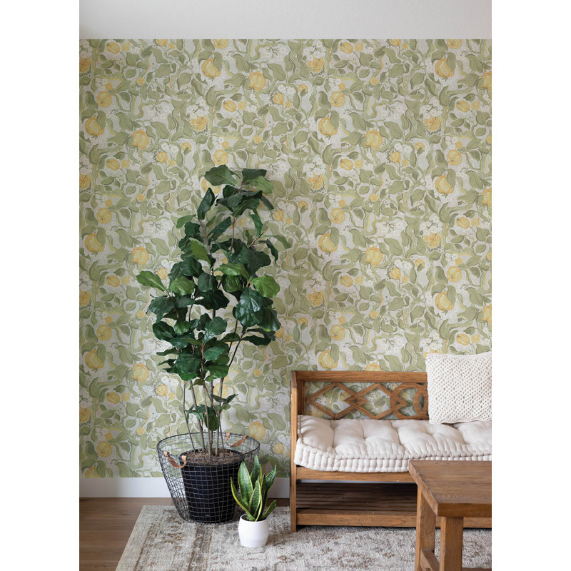 Wallpaper Double Roll, Gray/Yellow
