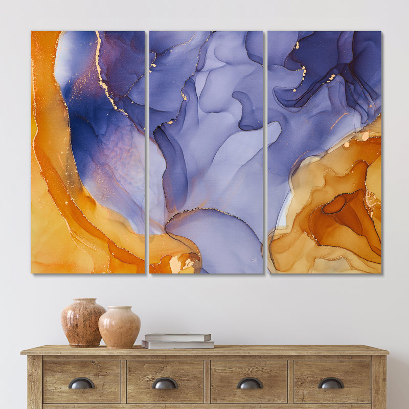 Impression sur toile mauve de luxe abstraite, «Mauve», H 28 po x l 36 po x P 1 po