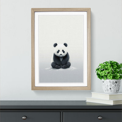 Panda Minimalism 1 Piece Single Picture Frame Wall Art