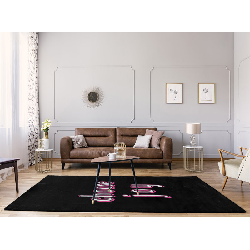 Tapis en poly-chenille choose tableau noir style, Rectangle 5 pi x 7 pi