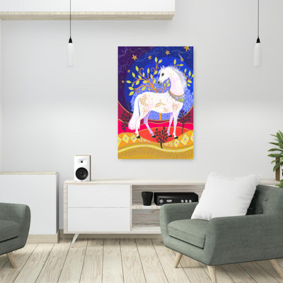 Art mural cheval majestueux abstrait contemporain