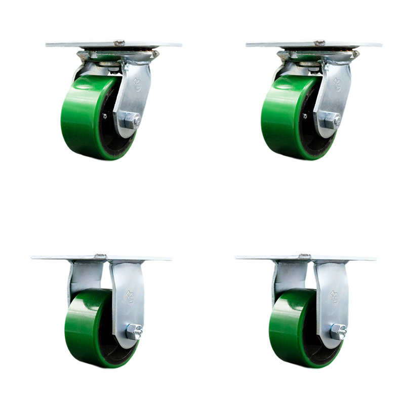 Poly on Cast Iron Caster, Green