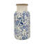 Vase en céramique bleu et blanc avec motifs floraux traditionnels-1564856356