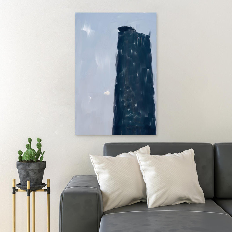 A Tall Tower Under The Sky - 1 pièce, impression sur toile tendue, H 20 po x l 16 po x P 2 po