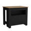 Îlot de cuisine Floyd H 35 po, avec 2 portes, 3 tablettes, noir / Macadamia