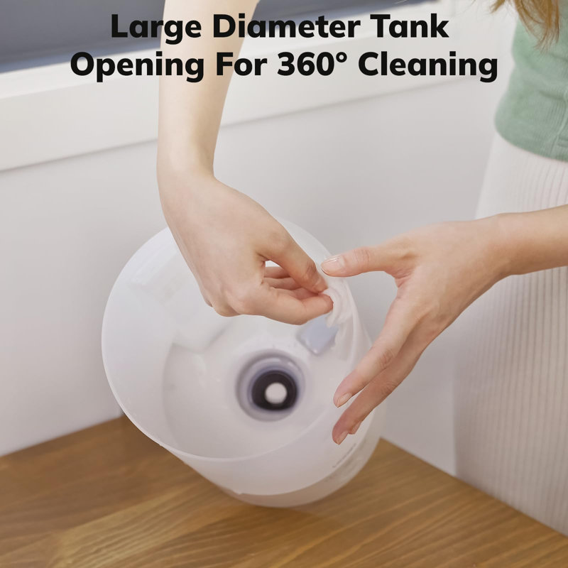 White Ultrasonic Cool Mist Humidifier with Night Light, 2.5L