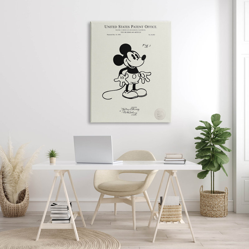 Art rétro sur toile, personnage de dessin animé par Karl Hronek, H 48 po x l 36 po x P 1,5 po
