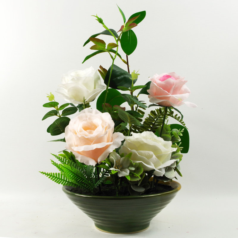 Silk, Plastic Artificial Arrangement in Planter
