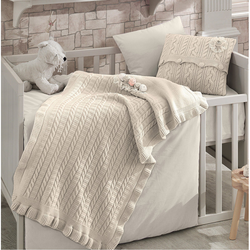 Glenna 6 - Piece Crib Bedding Set, Beige