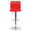 Tabouret de bar contemporain réglable en ajustable en vinyle matelassé avec base en chrome Ahlijah-29471279