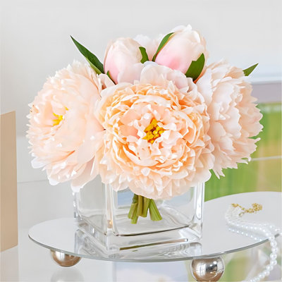 Bouquet de fleurs aromatiques - Fleurs artificielles de pivoine pour arrangements floraux décoratifs, centre de table