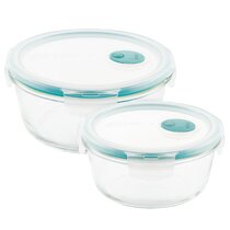 Genicook 8pc Rectangle Cool Lock Container with Steam Vent Set, Microwavable, Food Container