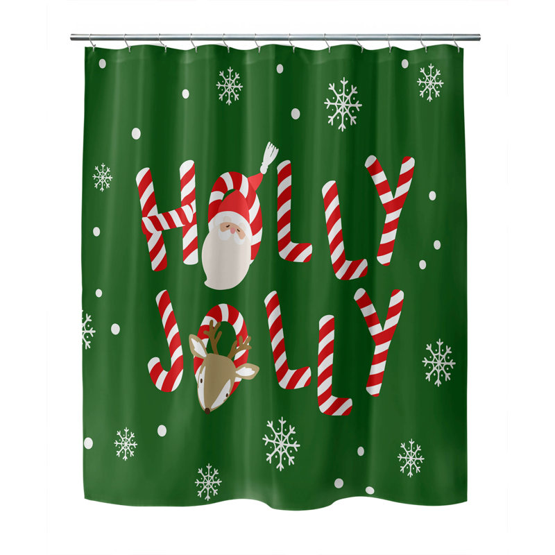 Rideau de douche Holly Jolly, Vert
