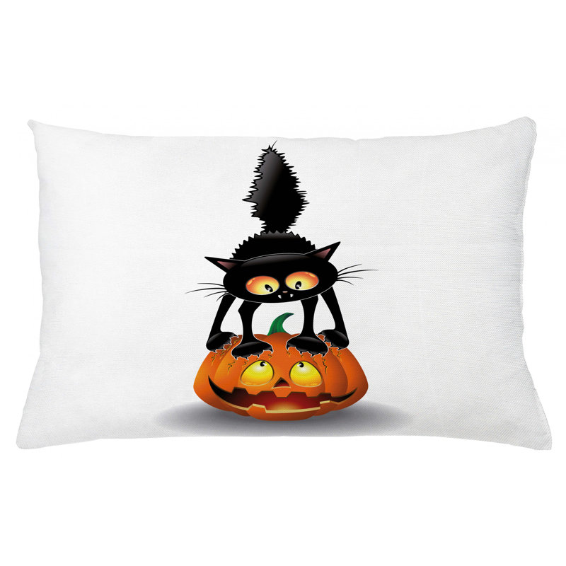 Housse de coussin lombaire intérieur/extérieur halloween, 16 po x 26 po