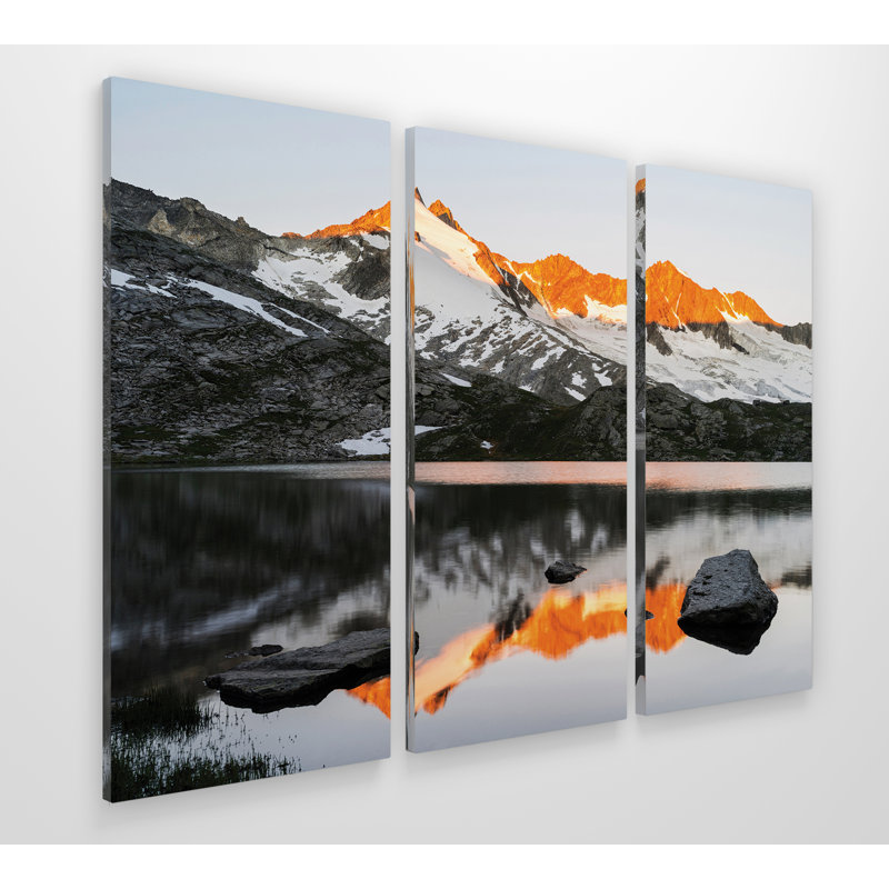 «Sunrise at Upper Lake Gerros», reproduction de photo à multiples images sur toile tendue, H 32 po x l 48 po