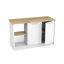 59" Long Kitchen Island with Open and Closed Storage Kitchen Cabinet with Interior Shelves, Modern Kitchen Prep Table, Dining Table, Bar Table for Kitchen and Dining Room-655429686
