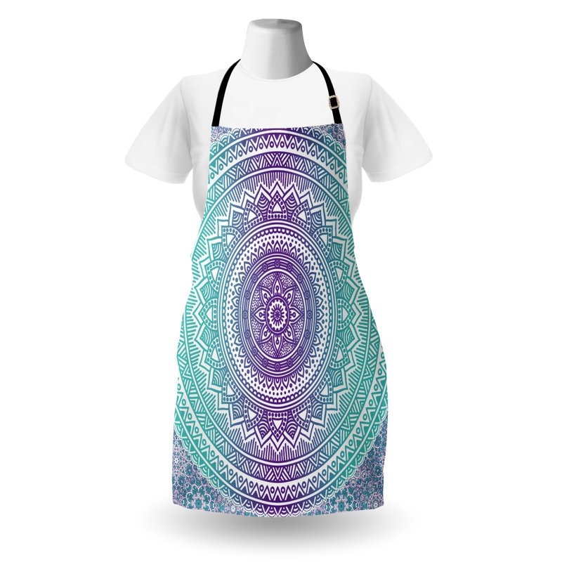 Tablier mandala, Bleu/mauve