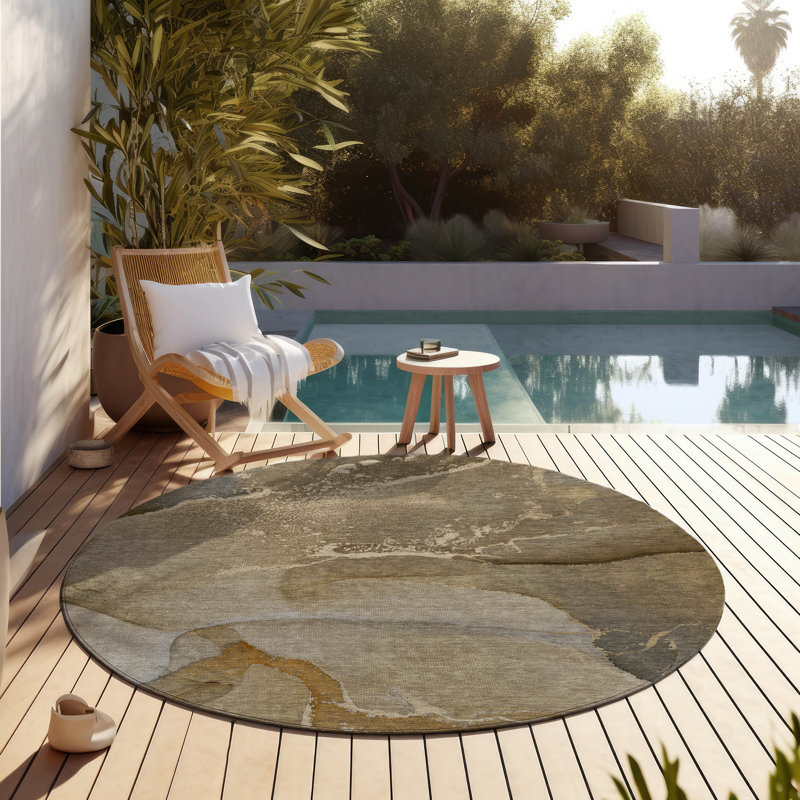 Abstract Indoor / Outdoor Rug, Round 8'