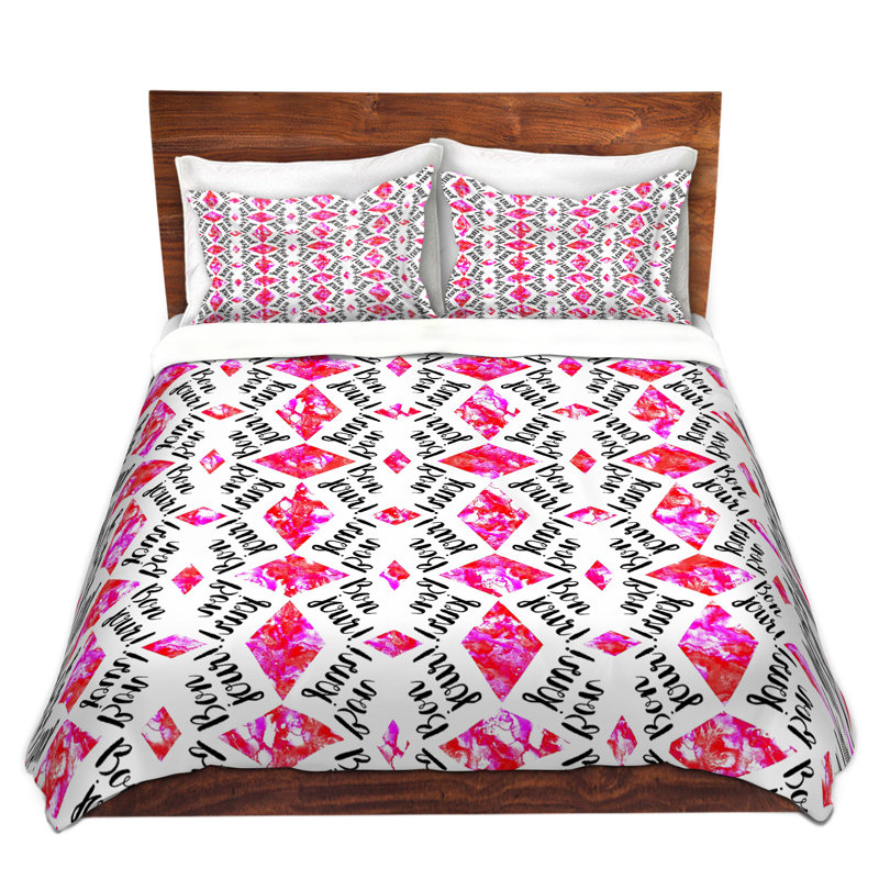  Housses de couette en microfibre rose Zara Martina, Housse de couette pour très grand lit et 2 très 