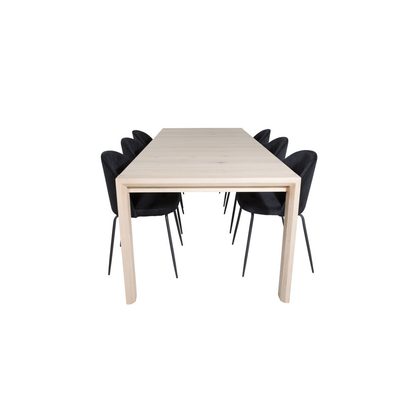 Areather Extendable Dining Set, White Washed, White Washed