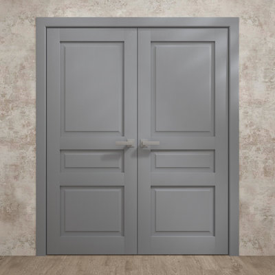Portes doubles intérieures intérieures | Ego 5012 | Cadre de panneau intérieur en bois massif | Portes modernes pour placard