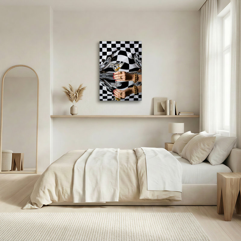 Ensemble de 1 toile murale à carreaux « Reflets », H 18 po x l 12 po, Toile tendue