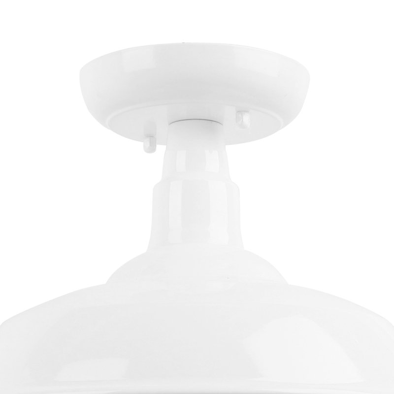 10'' W 1 - Bulb Outdoor Semi Flush Mount, White