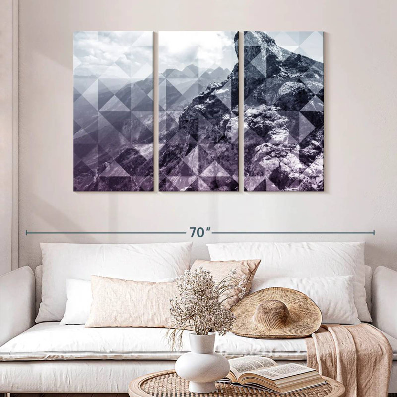 Alvord Abstract Geometric Mountains, 32" H x 50" W