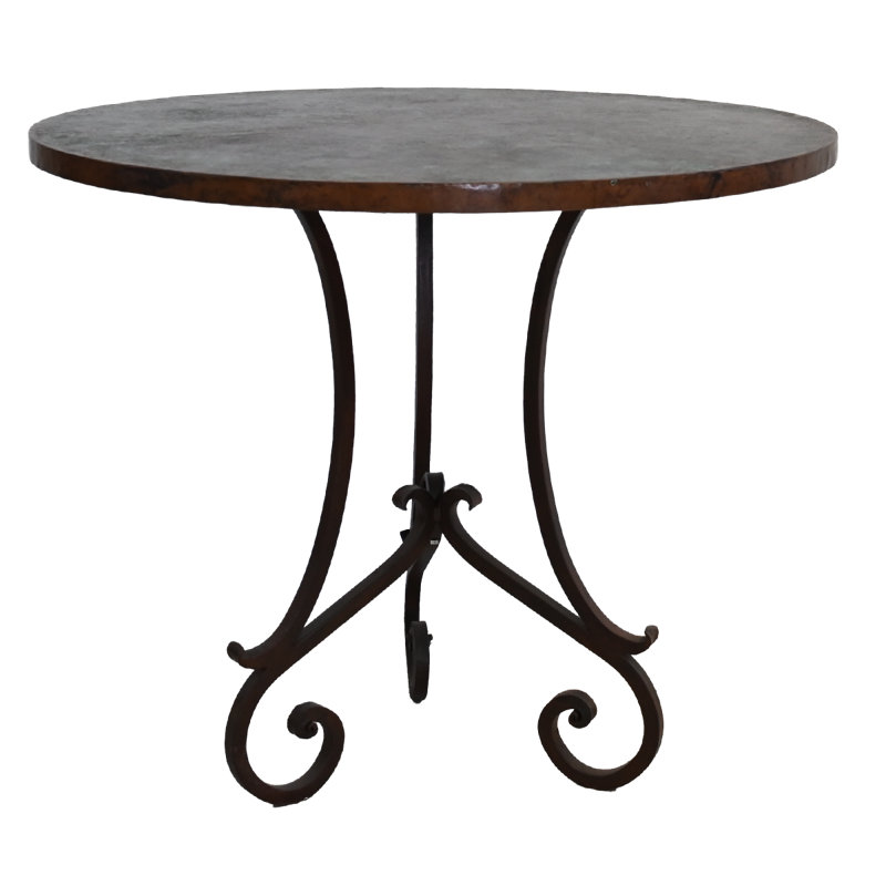 Grande table de pub avec dessus en cuivre