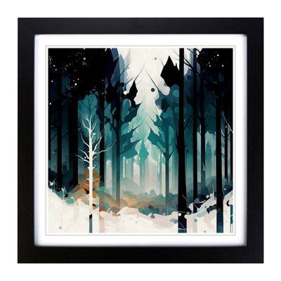 Winter Forest Abstract Art - Framed Print