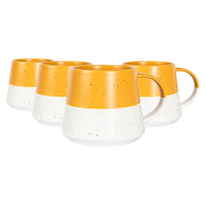 Dipped Flecked Stoneware Belly Mugs - 370ml