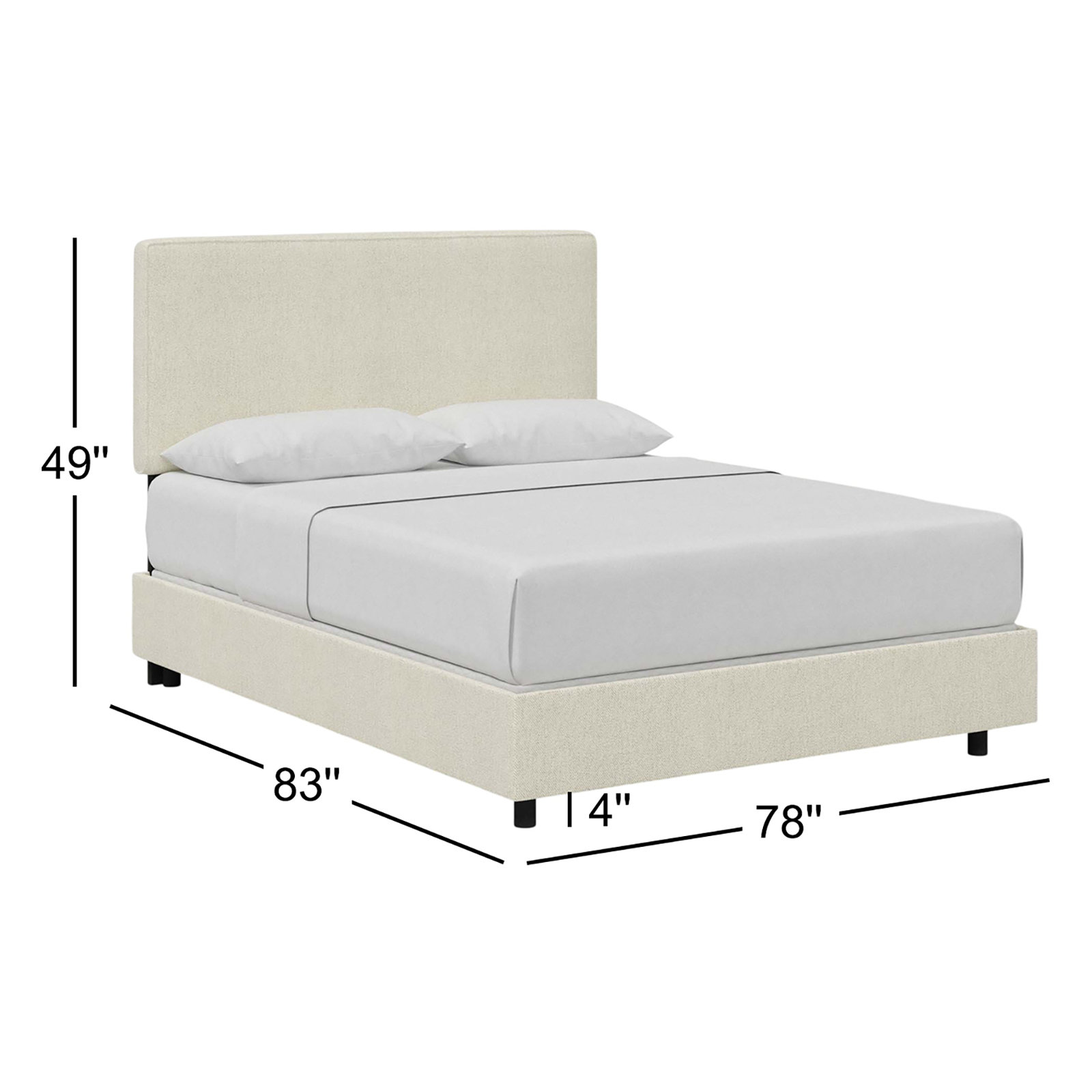 Marquise Cotton Upholstered Bed, King, Milsap Canvas Sustain® Tweed