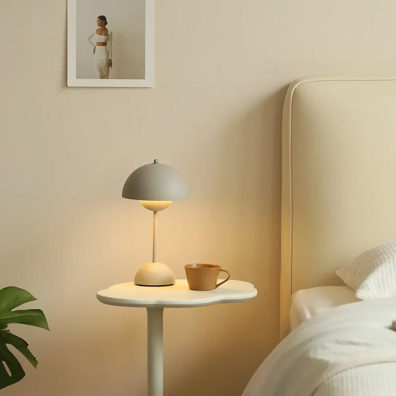Brunilde Adjustable Metal Table Lamp, Gray, Gray
