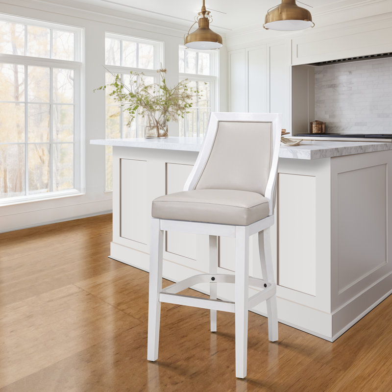 Tabouret de bar et de comptoir pivotant Ellis, Tabouret de comptoir (assise à une hauteur de 26 , Grey/White