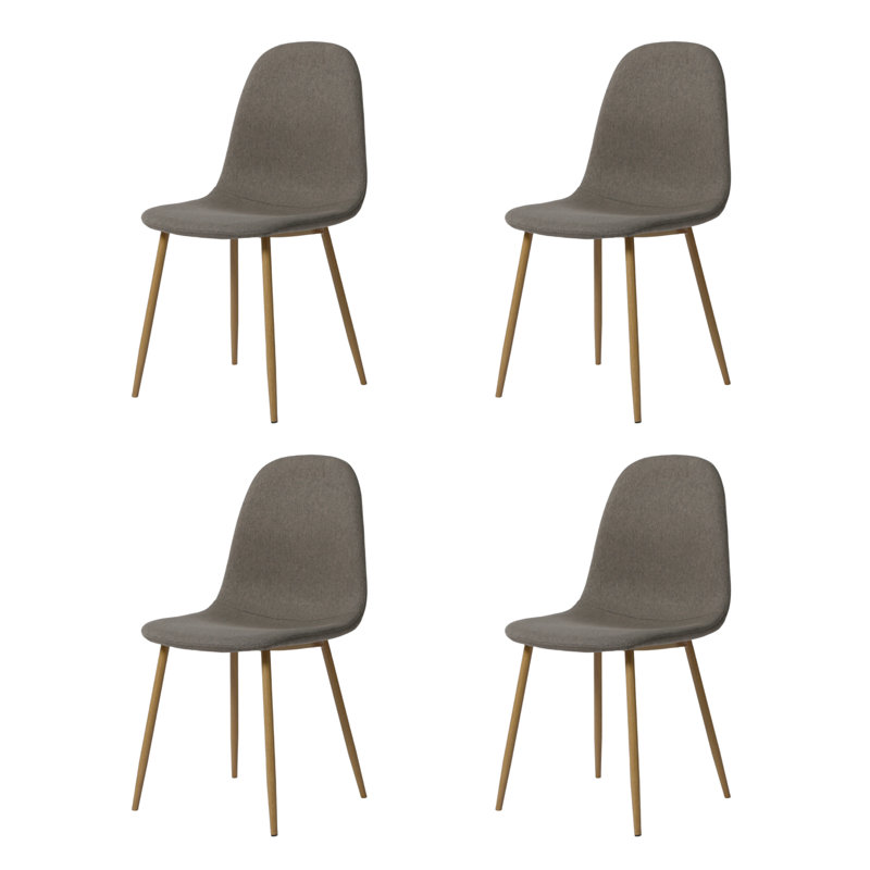 4 - Person Dining Set, Brown, Light Grey/Natural Wood