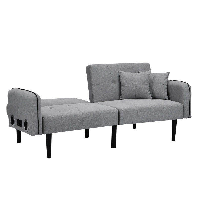 Lit pliant avec chaîne stéréo de couleur grise, multifonctionnel à toutes fins, lecture de musique sans fil, peu encombrant, ergonomique et stable, 32,47 po Grand design ergonomique - gris. Toute occasion.