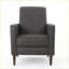 Fauteuil inclinable inclinable Mid-Century moderne avec coussin d'assise plus épais et capitonné avec pieds en bouleau espresso foncé | Gris ardoise | Microfibre-1131930556