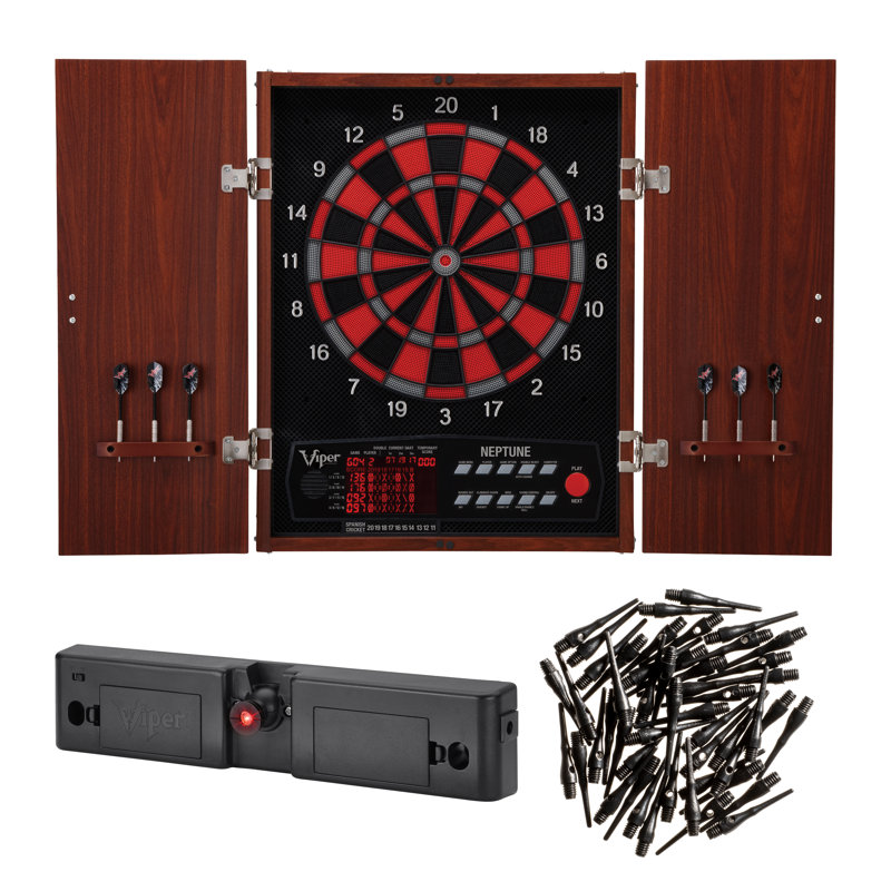 Viper Neptune Electronic Dartboard, Viper Dart Laser Line, And Viper 2BA Tufflex Tips III- Black 50Ct. Box