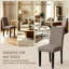 Chaises de salle à manger rembourrées Parsons (ensemble de 2) - Siège en tissu avec pieds en bois massif, chaises d'appoint de cuisine modernes-243576623