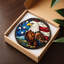 Attrape-soleil en vitrail représentant un aigle à tête blanche américain, décoration patriotique pour fenêtre intérieure - 20 cm x 20 cm