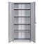 Armoire de rangement robuste en métal de 71 po avec portes verrouillables et 4 tablettes réglables - Armoire en acier gris pour l'organisation de garage, de bureau et d'entrepôt