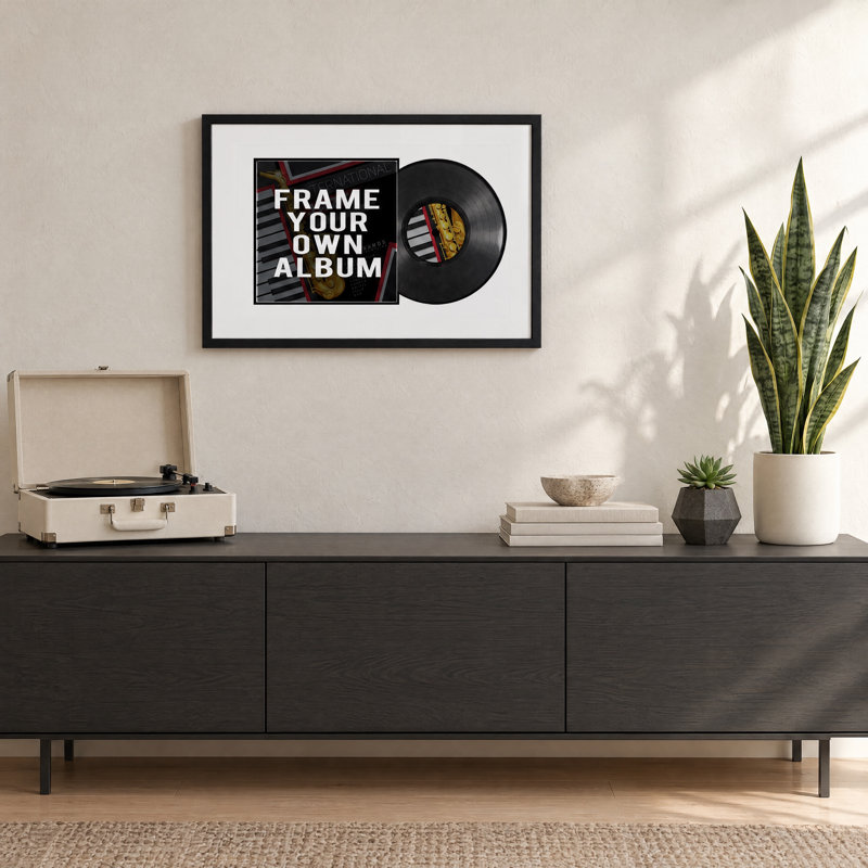 Cadre pour album vinyle sur fond noir, Noir