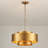 4-Light Dimmable Drum Chandelier Brushed Brass